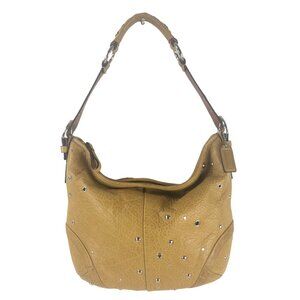 COACH Tan Studded Grommet Leather Soho Hobo Handbag F10932